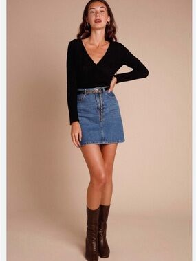 Rouje Blue Denim Mini Skirt